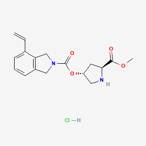 molecular formula C17H21ClN2O4 B8467616 4-Vinyl-1,3-dihydro-isoindole-2-carboxylic acid 5-methoxycarbonyl-pyrrolidin-3-yl ester CAS No. 923590-83-4