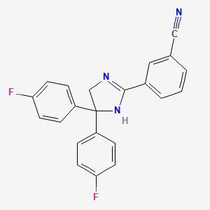 molecular formula C22H15F2N3 B8467687 2-(3-Cyanophenyl)-4,4-bis(4-fluorophenyl)-2-imidazoline CAS No. 357925-35-0