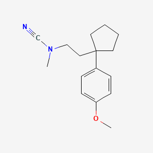 molecular formula C16H22N2O B8467717 {2-[1-(4-Methoxyphenyl)cyclopentyl]ethyl}methylcyanamide CAS No. 61321-44-6