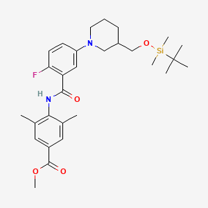 molecular formula C29H41FN2O4Si B8467738 Methyl 4-[[5-[3-[[tert-butyl(dimethyl)silyl]oxymethyl]-1-piperidyl]-2-fluoro-benzoyl]amino]-3,5-dimethyl-benzoate 