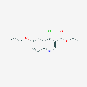 molecular formula C15H16ClNO3 B8467764 Ethyl 4-chloro-6-propoxyquinoline-3-carboxylate 