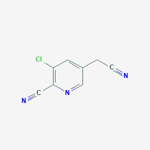 molecular formula C8H4ClN3 B8467835 3-Chloro-5-(cyanomethyl)picolinonitrile 