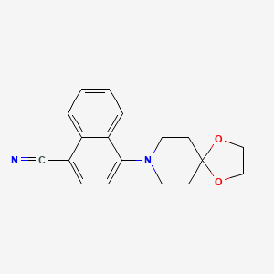 molecular formula C18H18N2O2 B8467860 1-Naphthalenecarbonitrile, 4-(1,4-dioxa-8-azaspiro[4.5]dec-8-yl)- CAS No. 664362-65-6