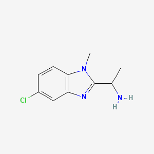 molecular formula C10H12ClN3 B8467866 Rac.-1-(5-chloro-1-methyl-1h-benzimidazol-2-yl)ethylamine 