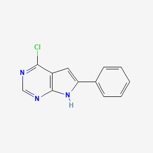 molecular formula C12H8ClN3 B8467982 4-chloro-6-phenyl-7H-pyrrolo[2,3-d]pyrimidine 