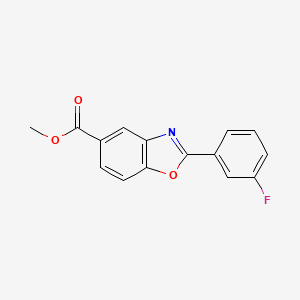 molecular formula C15H10FNO3 B8468062 2-(3-Fluoro-phenyl)-benzooxazole-5-carboxylic acid methyl ester 