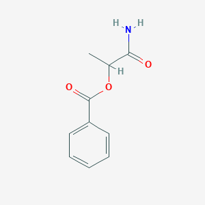 molecular formula C10H11NO3 B8468066 2-Amino-1-methyl-2-oxoethyl benzoate 
