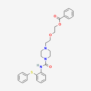 molecular formula C28H31N3O4S B8468121 Benzoic acid 2-{2-[4-(2-phenylsulfanyl-phenylcarbamoyl)piperazin-1-yl]-ethoxy}-ethyl ester 