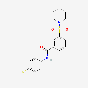 molecular formula C19H22N2O3S2 B8468144 N-[4-(methylthio)phenyl]-3-(piperidin-1-ylsulfonyl)benzamide 