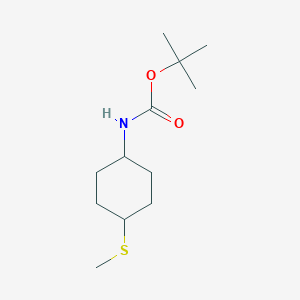 molecular formula C12H23NO2S B8468153 trans (4-Methylsulfanyl-cyclohexyl)-carbamic acid tert-butyl ester 