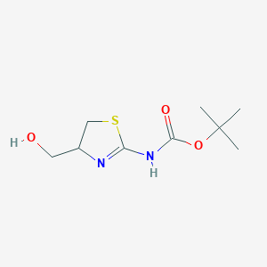 molecular formula C9H16N2O3S B8468173 tert-butyl N-[(4RS)-4-hydroxymethyl-4,5-dihydro-2-thiazolyl]carbamate 