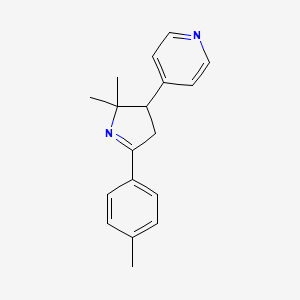 molecular formula C18H20N2 B8468181 4-[2,2-Dimethyl-5-(4-methylphenyl)-3,4-dihydro-2H-pyrrol-3-yl]pyridine CAS No. 61196-84-7