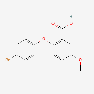 molecular formula C14H11BrO4 B8468190 2-(4-Bromophenoxy)-5-methoxybenzoic acid 