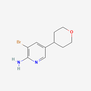molecular formula C10H13BrN2O B8468193 3-bromo-5-(tetrahydro-2H-pyran-4-yl)pyridin-2-amine 