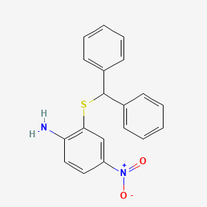 molecular formula C19H16N2O2S B8468340 2-[(Diphenylmethyl)sulfanyl]-4-nitroaniline CAS No. 61883-53-2