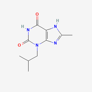 molecular formula C10H14N4O2 B8468354 3,7-Dihydro-8-methyl-3-(2-methylpropyl)-1H-purine-2,6-dione CAS No. 75914-95-3