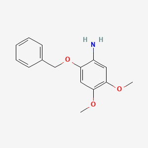 molecular formula C15H17NO3 B8468367 2-Benzyloxy-4,5-dimethoxy-aniline 
