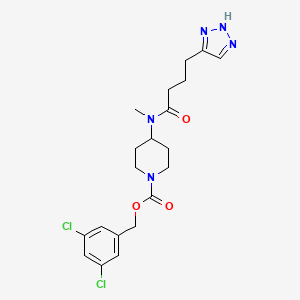 molecular formula C20H25Cl2N5O3 B8468375 3,5-Dichlorobenzyl 4-(N-methyl-4-(1H-1,2,3-triazol-4-yl)butanamido)piperidine-1-carboxylate 