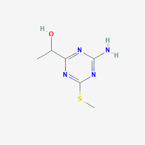 molecular formula C6H10N4OS B8468385 1-(4-Amino-6-(methylthio)-1,3,5-triazin-2-yl)ethanol 