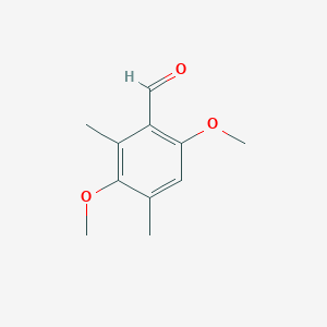 molecular formula C11H14O3 B8468426 2,4-Dimethyl-3,6-dimethoxybenzaldehyde 