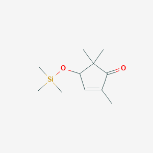 molecular formula C11H20O2Si B8468474 2,5,5-Trimethyl-4-[(trimethylsilyl)oxy]cyclopent-2-en-1-one CAS No. 66261-03-8