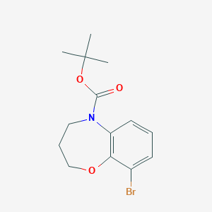 molecular formula C14H18BrNO3 B8468522 tert-butyl 9-bromo-3,4-dihydrobenzo[b][1,4]oxazepine-5(2H)-carboxylate 