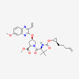 molecular formula C32H42N4O7 B8468542 methyl 3-methyl-N-({[(1R,2R)-2-pent-4-en-1-ylcyclopropyl]oxy}carbonyl)-L-valyl-(4R)-4-[(7-methoxy-3-vinylquinoxalin-2-yl)oxy]-L-prolinate CAS No. 1206524-82-4