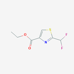 molecular formula C7H7F2NO2S B8468598 Ethyl 2-(difluoromethyl)thiazole-4-carboxylate 