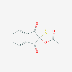 molecular formula C12H10O4S B084686 1,3-Indandione, 2-hydroxy-2-methylthio-, acetate CAS No. 13364-81-3