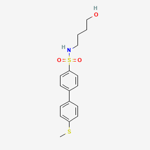 molecular formula C17H21NO3S2 B8468684 [1,1'-Biphenyl]-4-sulfonamide, N-(4-hydroxybutyl)-4'-(methylthio)- CAS No. 871113-81-4