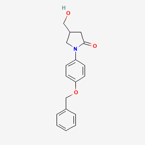 molecular formula C18H19NO3 B8468694 (RS)-1-(4-Benzyloxy-phenyl)-4-hydroxymethyl-pyrrolidin-2-one CAS No. 73422-75-0