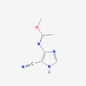 molecular formula C7H8N4O B8468719 Methyl N-(5-cyanoimidazol-4-yl)acetimidate 
