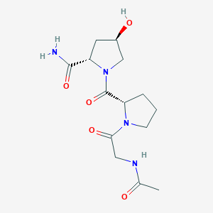 molecular formula C14H22N4O5 B8468738 N-Acetylglycyl-L-prolyl-(4R)-4-hydroxy-L-prolinamide CAS No. 183888-52-0
