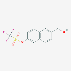molecular formula C12H9F3O4S B8468836 6-(Hydroxymethyl)naphthalen-2-YL trifluoromethanesulfonate 