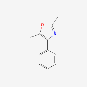 molecular formula C11H11NO B8468861 Oxazole, 2,5-dimethyl-4-phenyl- CAS No. 20662-92-4