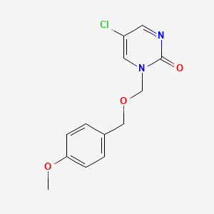 molecular formula C13H13ClN2O3 B8468908 5-Chloro-1-{[(4-methoxyphenyl)methoxy]methyl}pyrimidin-2(1H)-one CAS No. 88045-80-1