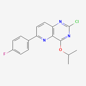 molecular formula C16H13ClFN3O B8468934 2-Chloro-6-(4-fluorophenyl)-4-[(propan-2-yl)oxy]pyrido[3,2-d]pyrimidine CAS No. 917759-01-4