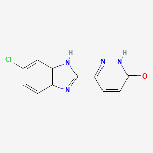 molecular formula C11H7ClN4O B8468947 6-(6-chloro-1H-benzoimidazol-2-yl)-2H-pyridazin-3-one 