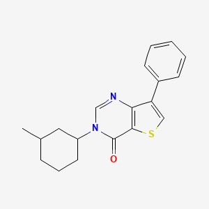 molecular formula C19H20N2OS B8468999 3-(3-Methylcyclohexyl)-7-phenylthieno[3,2-d]pyrimidin-4(3H)-one 