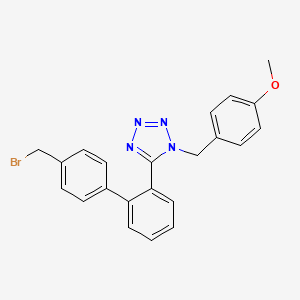 molecular formula C22H19BrN4O B8469043 1H-Tetrazole, 5-[4'-(bromomethyl)[1,1'-biphenyl]-2-yl]-1-[(4-methoxyphenyl)methyl]- 