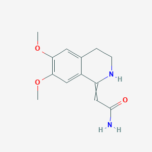 molecular formula C13H16N2O3 B8469050 6,7-Dimethoxy-1-carbamoylmethylene-1,2,3,4-tetrahydroisoquinoline CAS No. 3639-59-6