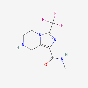 molecular formula C9H11F3N4O B8469058 Imidazo[1,5-a]pyrazine-1-carboxamide,5,6,7,8-tetrahydro-n-methyl-3-(trifluoromethyl)- 