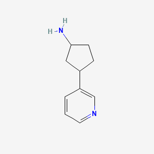 molecular formula C10H14N2 B8469073 3-Pyridin-3-ylcyclopentan-1-amine 