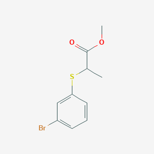 molecular formula C10H11BrO2S B8469104 Methyl 2-(3-bromophenylthio)propionate 