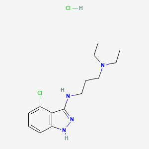 molecular formula C14H22Cl2N4 B8469119 1,3-Propanediamine,n3-(4-chloro-1h-indazol-3-yl)-n1,n1-diethyl-,hydrochloride 