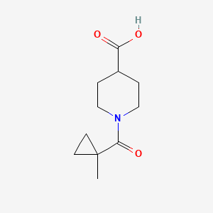 molecular formula C11H17NO3 B8469123 1-(1-Methyl-cyclopropanecarbonyl)-piperidine-4-carboxylic acid 