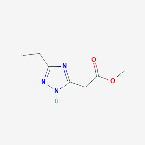 molecular formula C7H11N3O2 B8469197 methyl (5-ethyl-1H-1,2,4-triazol-3-yl)acetate 