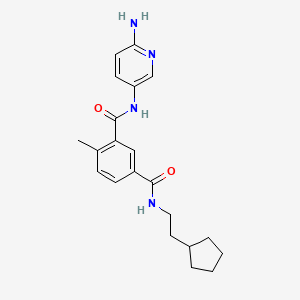 molecular formula C21H26N4O2 B8469218 N'-(6-aminopyridin-3-yl)-N-(2-cyclopentylethyl)-4-methyl-benzene-1,3-dicarboxamide 