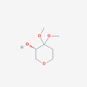 molecular formula C7H14O4 B8469269 (3S)-4,4-Dimethoxytetrahydro-2H-pyran-3-ol 