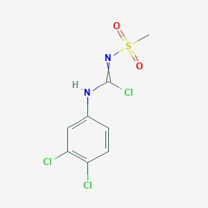 molecular formula C8H7Cl3N2O2S B8469273 N-Methylsulphonyl-N'-(3,4-dichlorophenyl)-chloroformamidine CAS No. 61493-42-3